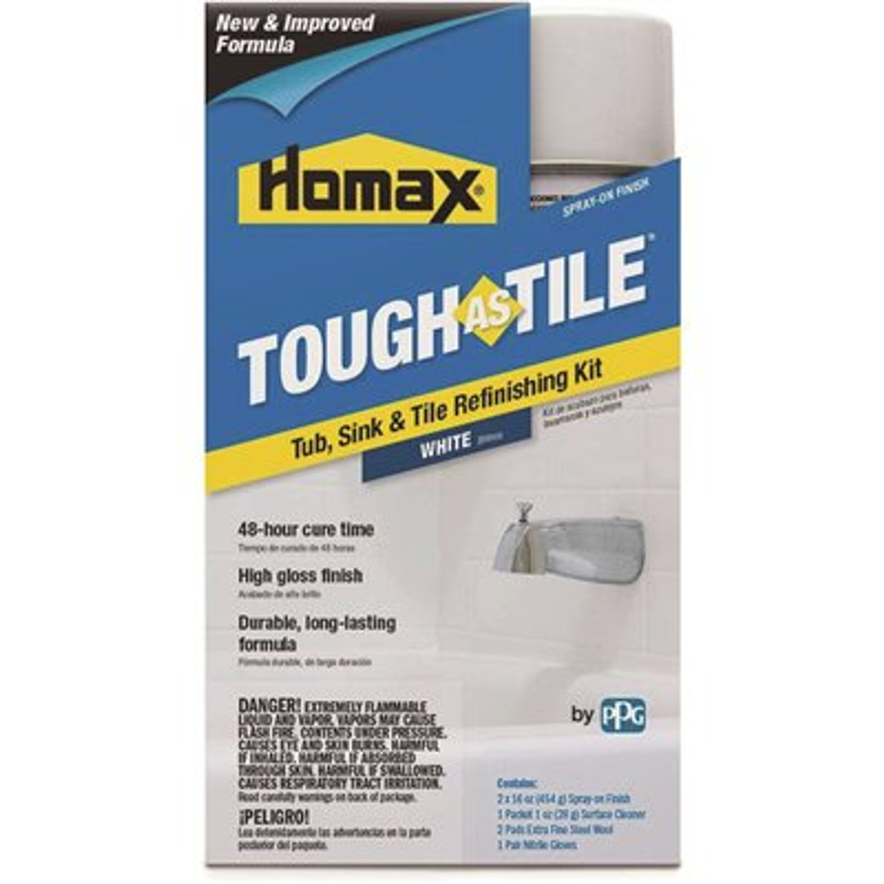 White Tough As Tile Brush On Tub, Sink, And Tile Refinishing Kit, 26 Oz.