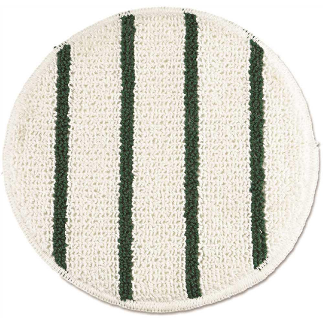 RUBBERMAID 19 In Low Profile Scrub-Strip Carpet Bonnet White/green, Carton Of 5