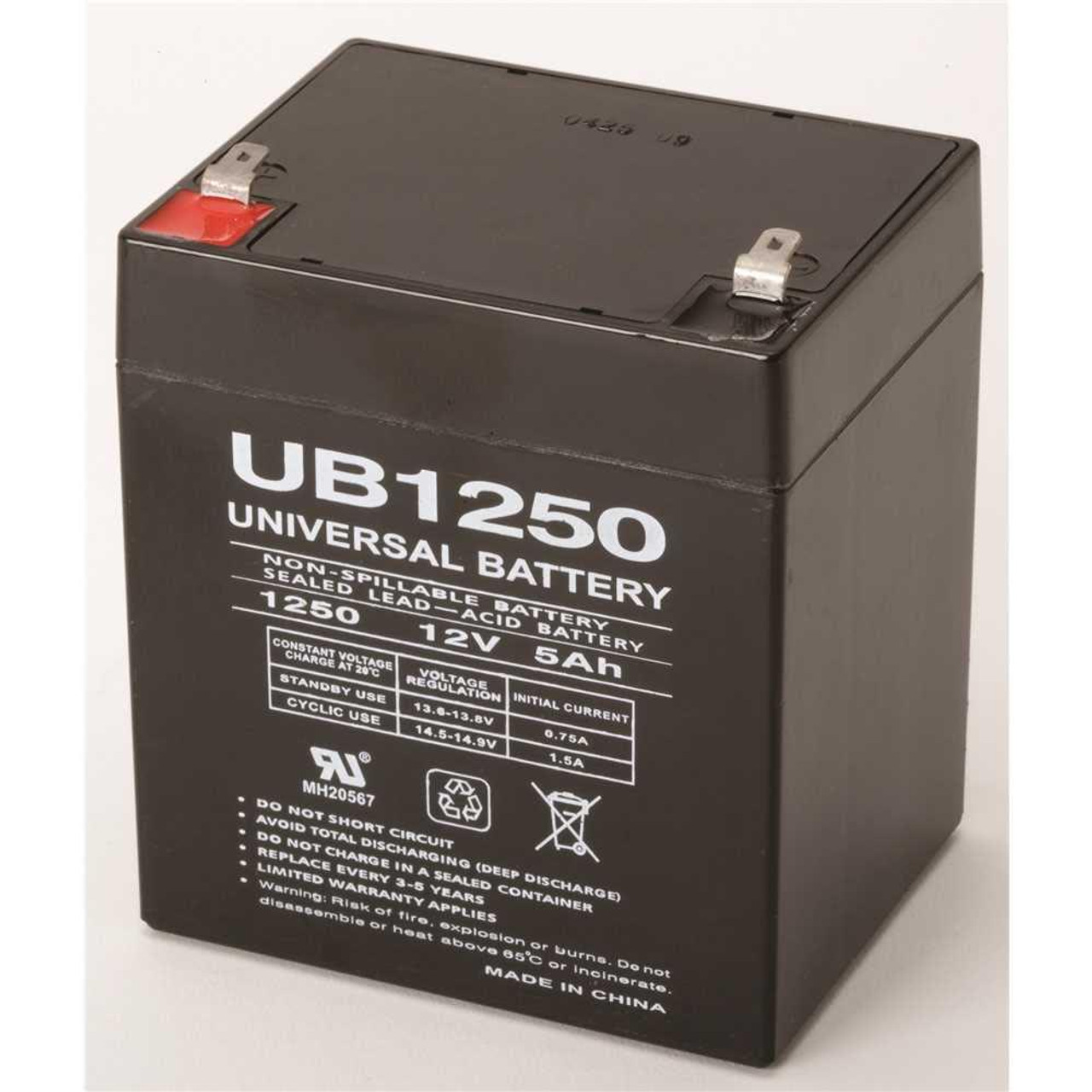 Universal Power Group 12v 5.0 Ah Lead Acid Emergency Battery