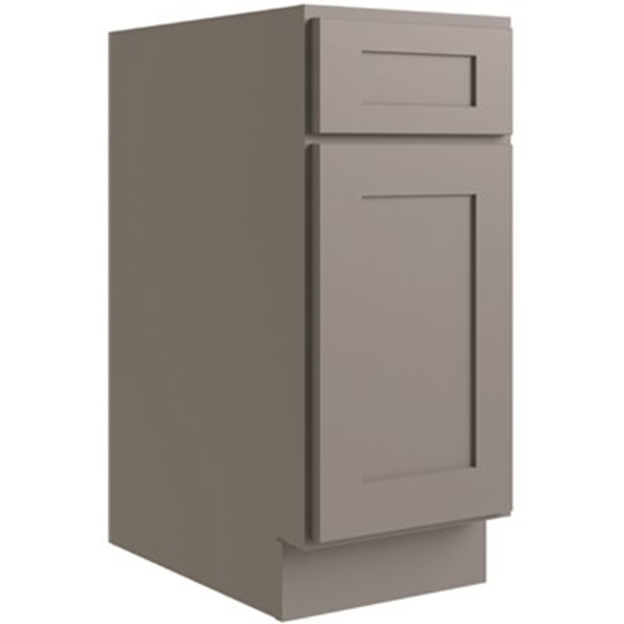 CNC CABINETRY Luxor 15" Base Cabinet, 2 Pull Out, 5-Pc, Right, Shaker Misty Grey CNC CABINETRY Luxor 15" Base Cabinet, 2 Pull Out, 5-Pc, Right, Shaker Misty Grey