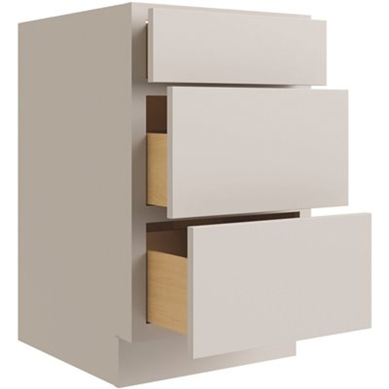 CNC CABINETRY Luxor 18" 3-Drawer Base Cabinet, ADA Height, Shaker Misty Grey CNC CABINETRY Luxor 18" 3-Drawer Base Cabinet, ADA Height, Shaker Misty Grey