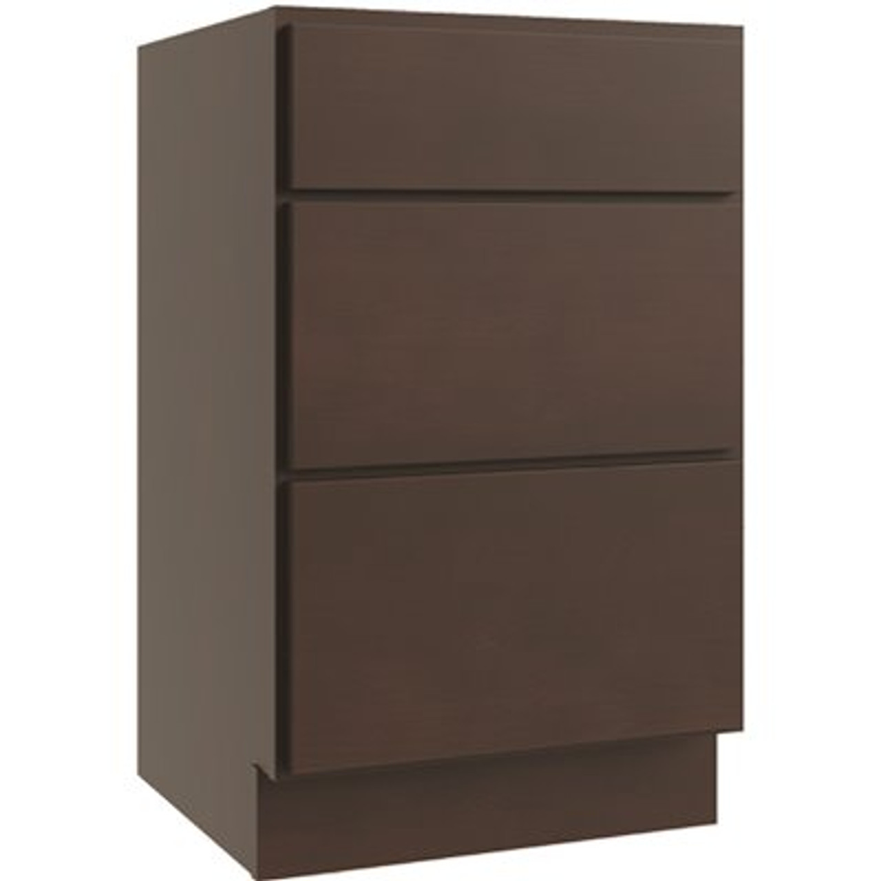CNC CABINETRY Luxor 3-Drawer Vanity Base Cabinet, 15"w, Shaker Espresso
