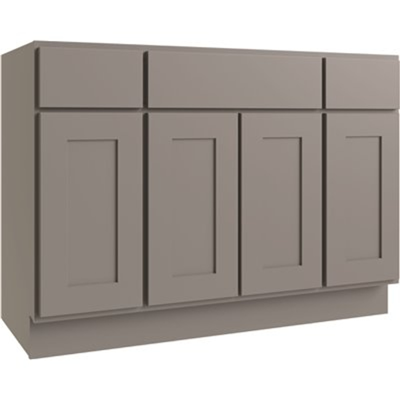 CNC Cabinetry Luxor Vanity Base Cabinet, 48"w X 32.5"h X 21"d, Shaker Misty Grey