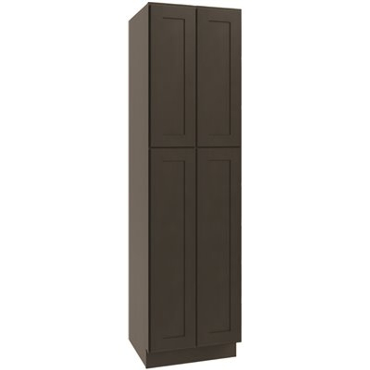 CNC Cabinetry Luxor Utility Cabinet, 4 Pull Out, 24"w X 90"h, Shaker Smoky Grey