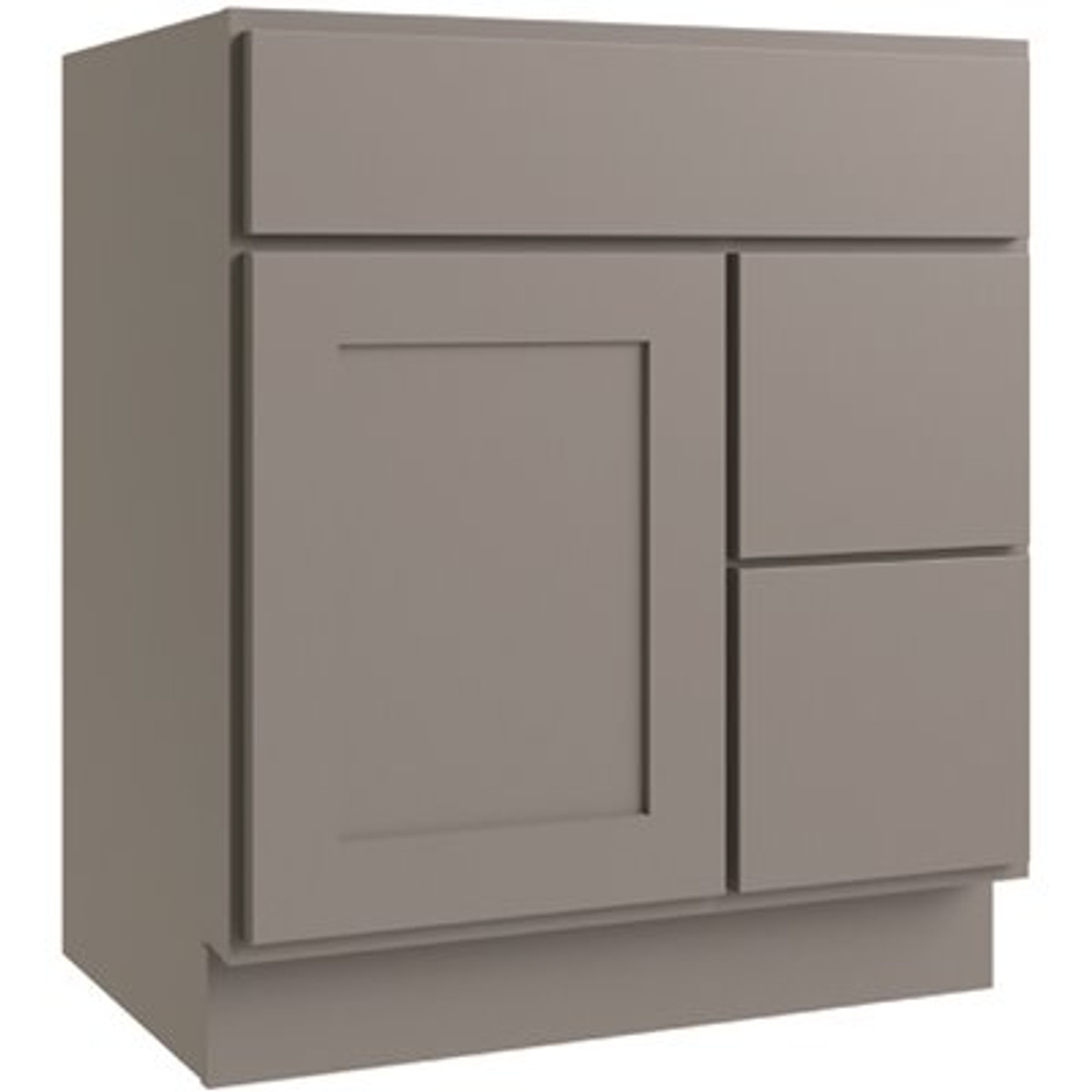 CNC Cabinetry Luxor Vanity Base Cabinet, 30"w X 32.5"h X 21"d, Shaker Misty Grey