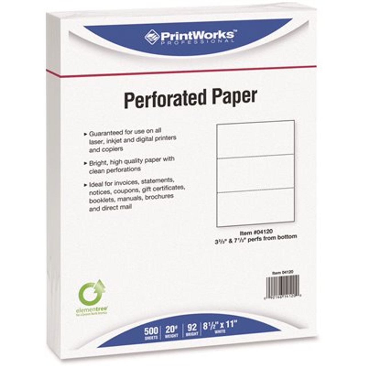 Printworks Professional Pre-Perforated Paper for Invoices, Statements, Gift Certificates and More