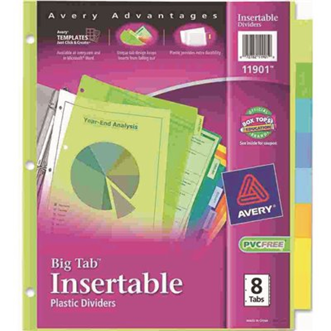 Avery Worksaver Big Tab Plastic Dividers, 8-Tab, Letter, Multicolor