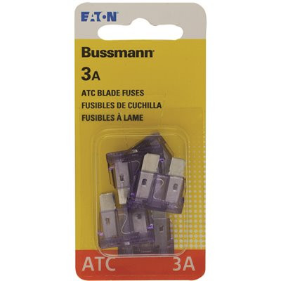 BUSSMANN 3 Amp Fast Acting Blade Fuse Package Of 5