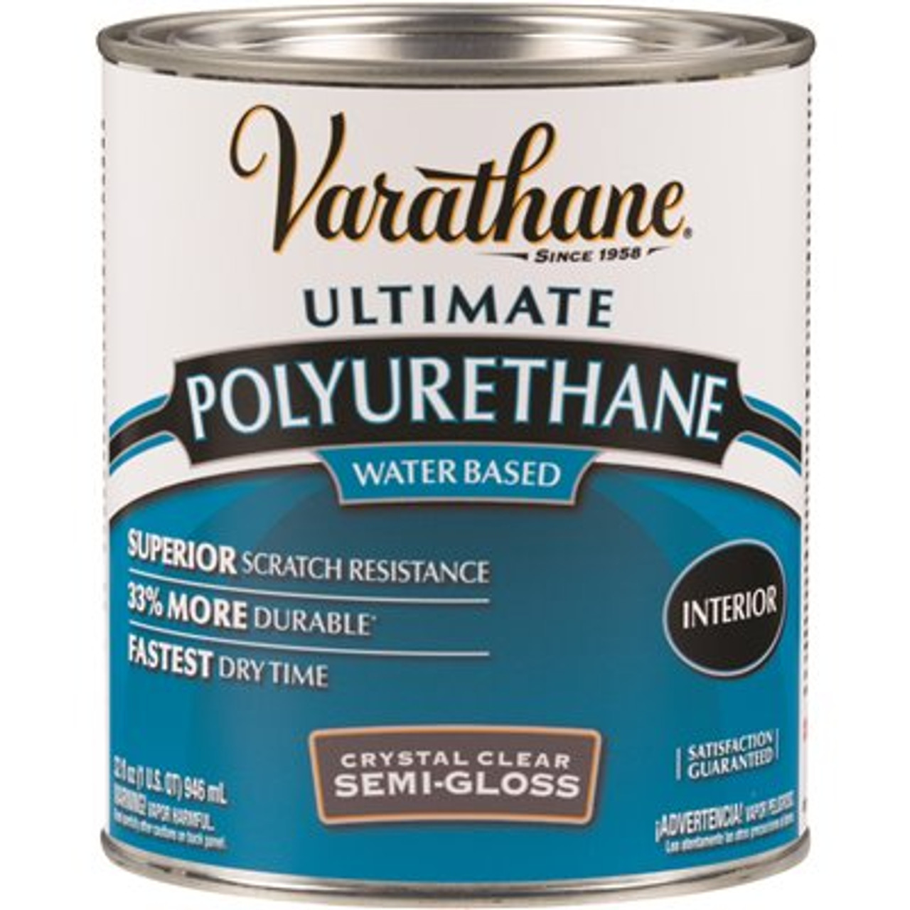 Rust-Oleum Rust-Oleum Varathane Ultimate Poly, Water Based, Semi-Gloss, 1 Quart, Case Of 2