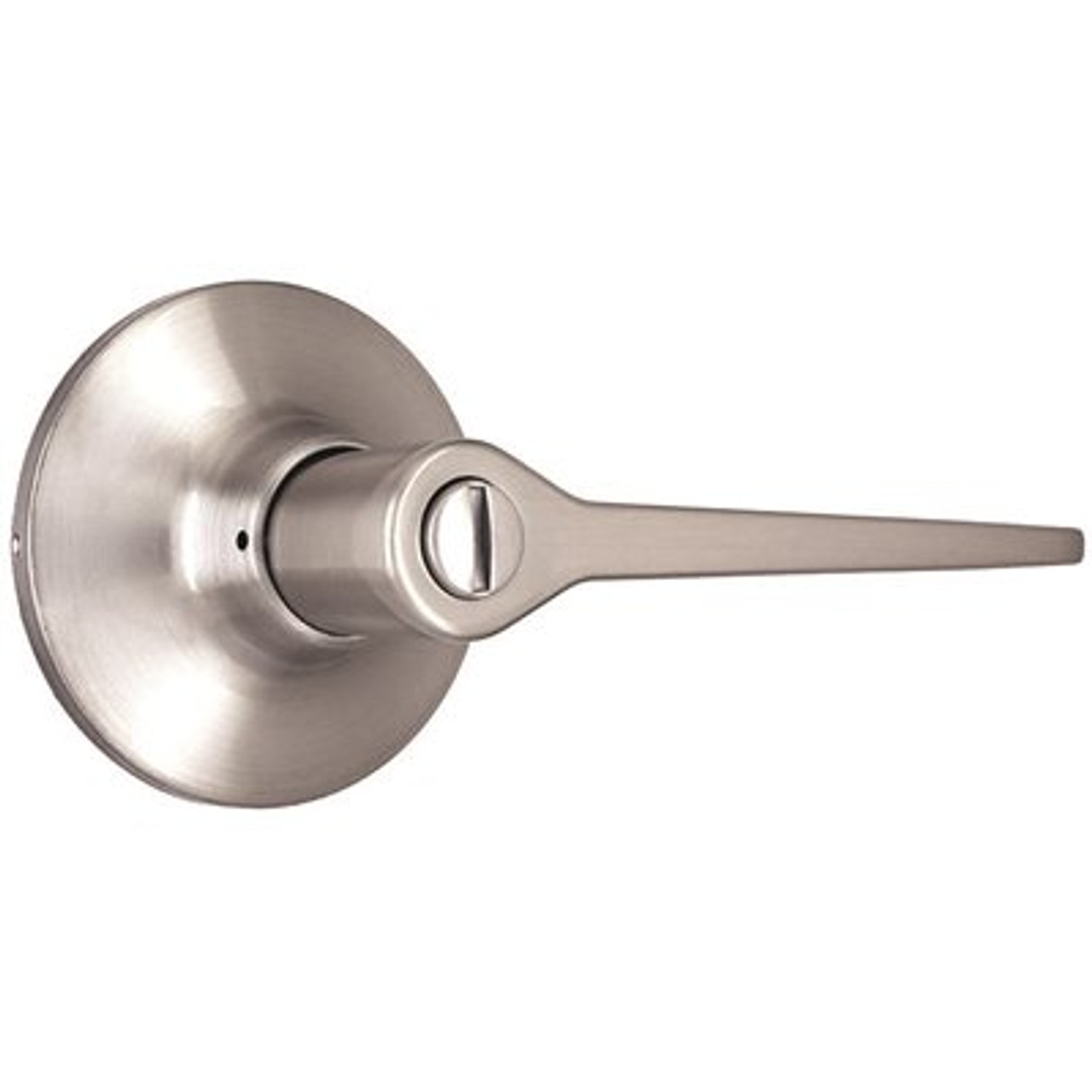 Shield Security Bed/Bath Privacy Door Lever, Flat Straight, Satin Nickel