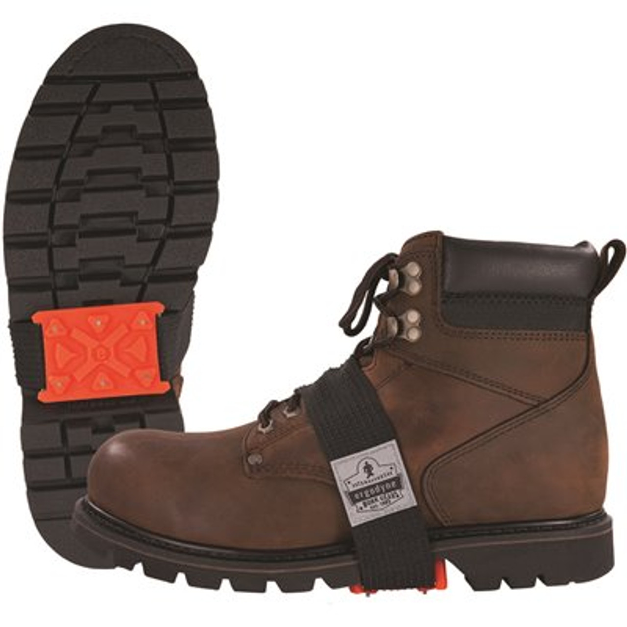 Ergodyne 6317 Orange Ice Cleats Mid-Sole Heeled Boot