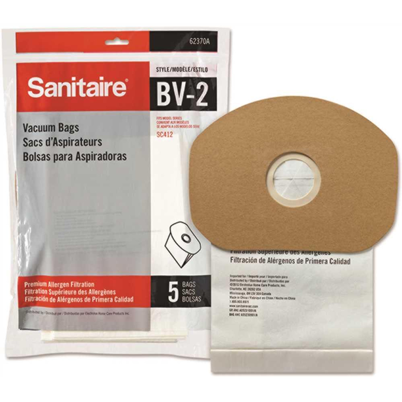 Electrolux Disposable Dust Bag For Sanitaire Backpack Vacuum, 5/pk, Carton Of 50
