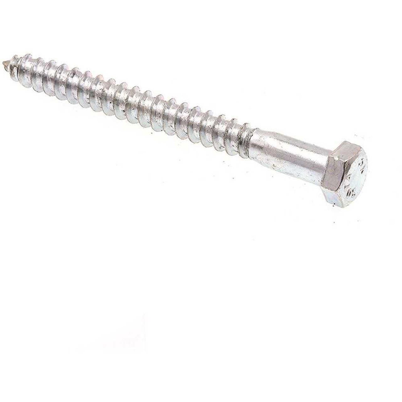 Generic Hex Lag Screws, 3/8in X 4in, A307 Zc Steel, Package Of 50