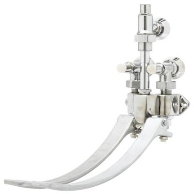 T&S Double Pedal Valve, Self-Closing, Volume Control, Chrome