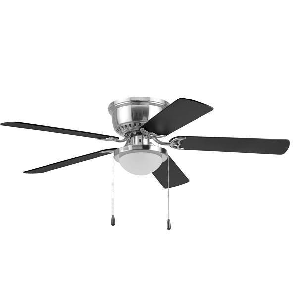 Generic Private Brand Leighton 52" Hugger Ceiling Fan, Brushed Nickel, Matte Black/Matte Silver