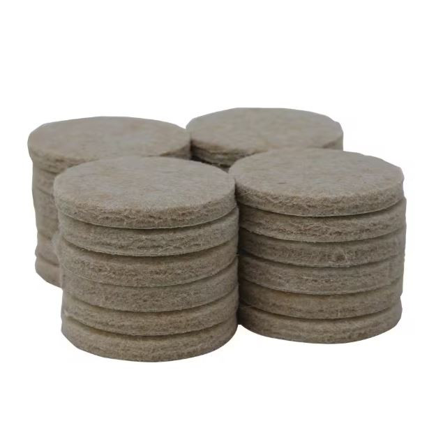 Shepherd 1 1/2 in. Beige Round Felt Heavy Duty Self Adhesive Furniture Pads (24-Pack)