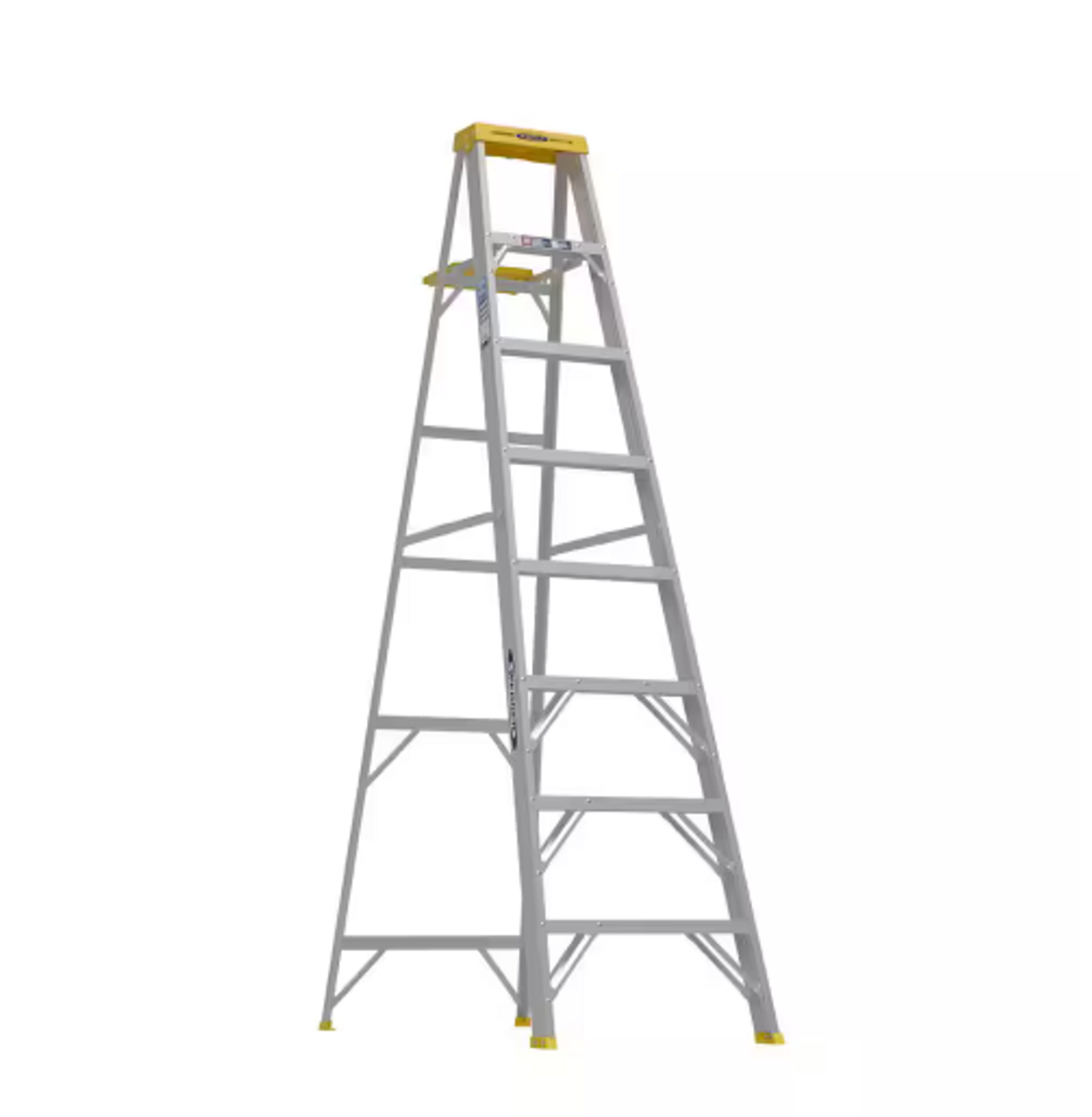 8 ft. Aluminum Step Ladder (12 ft. Reach Height) with 250 lb. Load Capacity Type I Duty Rating