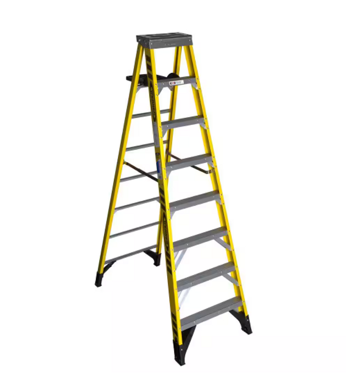 8 ft. Fiberglass Step Ladder with Shelf 375 lb. Load Capacity Type IAA Duty Rating