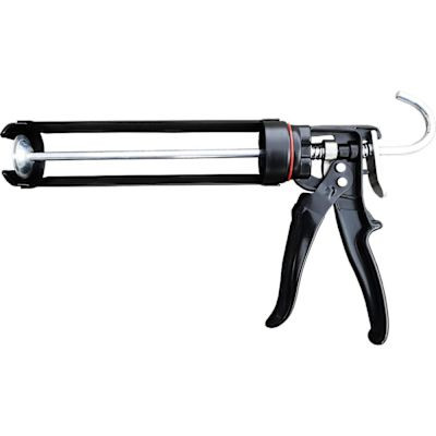 Irion Half-Pipe Caulk Gun, 14-1 Thrust Ratio, Black/Red, 10 Oz.