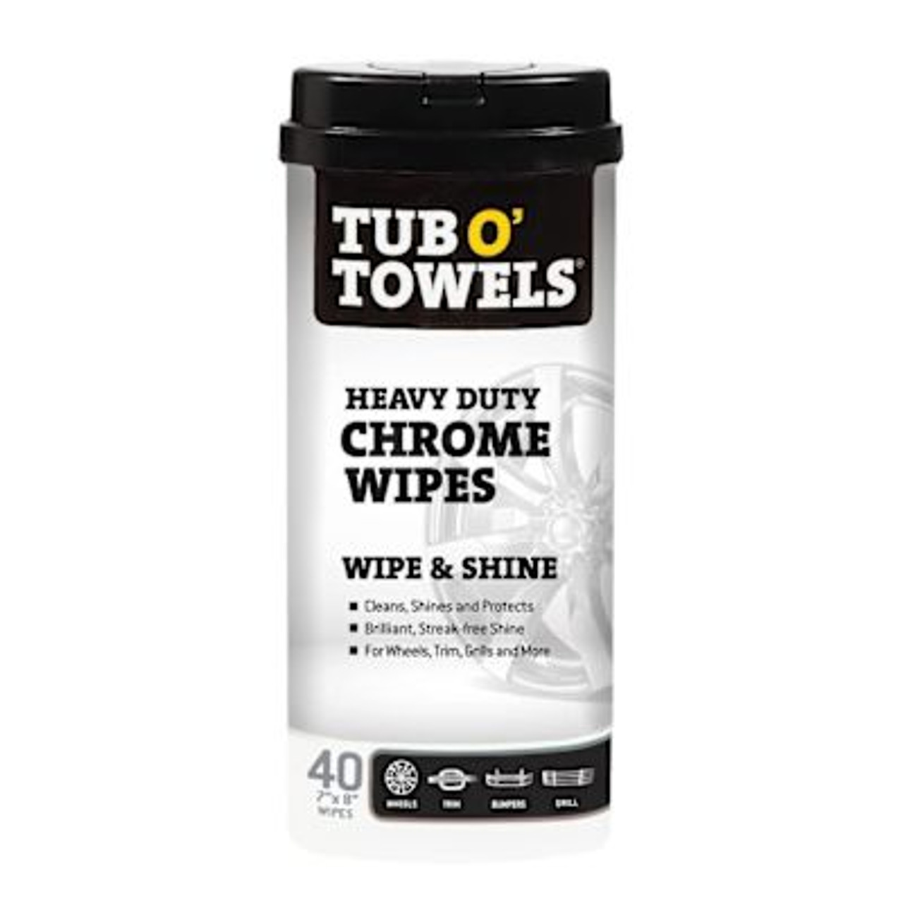 Tub O' Towelstub O' Towels Heavy Duty Cleaning Wipes For Chrome 40 Count