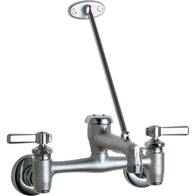 Chicago Faucets Wall-Mounted Manual Faucet With 8" Centers