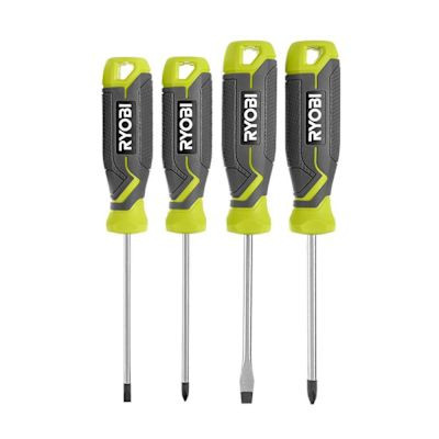 Ryobi Screwdriver Set With Cushion Grip Handles, 4 Piece