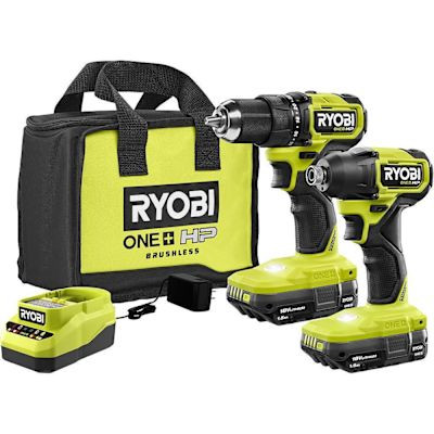 Ryobi One+ HP 18v Brushless Cordless Compact 1/2" Drill And Impact Driver Kit