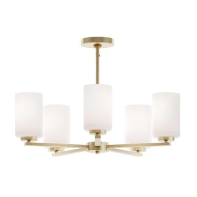 Afx Leo 24" Five-Light Medium Base Pendant, Light Antique Brass
