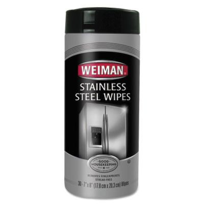 Weiman Stainless Steel Wipes, 7 X 8, Carton Of 120