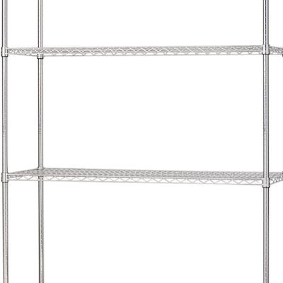 Alera NSF Certified 4-Shelf Wire Shelving Kit with Casters, 48w x 18d x 72h, Silver