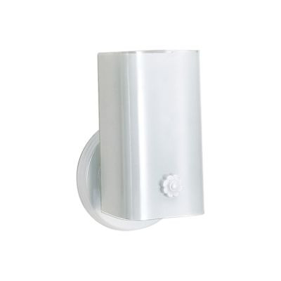 Satco Nuvo White One-Light 7 Vanity With White U Channel Glass With Outlet