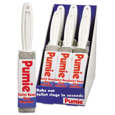 Pumie Toilet Bowl Ring Remover With Handle, Pumice Gray, Carton Of 6