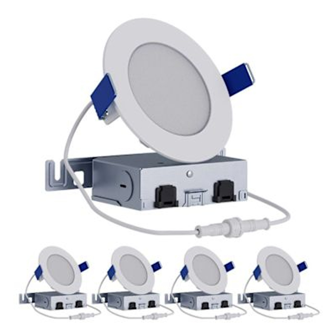 Halo 4" LED Slim Low-Glare Canless Downlight, Selectable Cct, Package Of 4