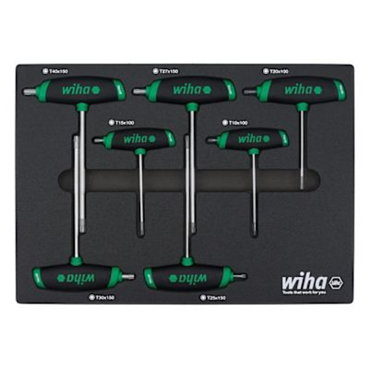 WIHA  7 Piece Softgrip Dual Drive Torx T-Handle Tray Set