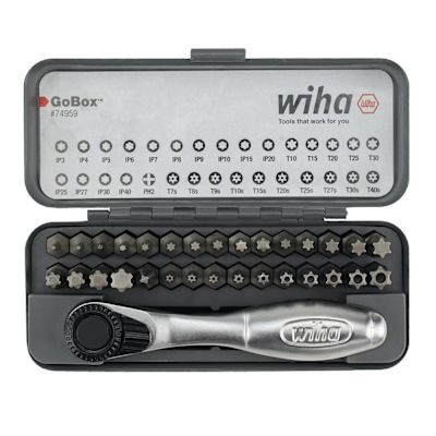 WIHA  32 Piece Gobox Standard Bit Set With Mini Ratchet