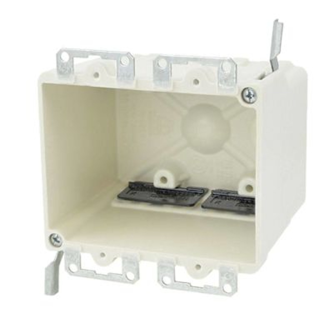 Allied Moulded 2-Gang Old Work Fiberglass Switch/Outlet Box With Wings Off White