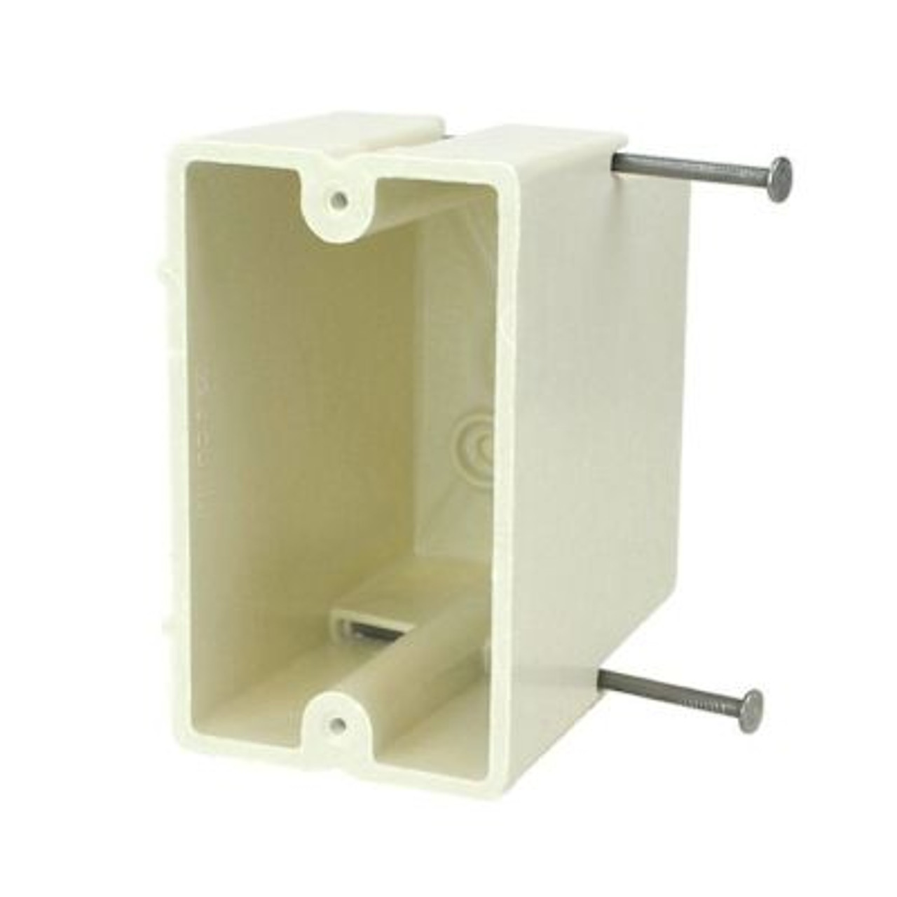 Allied Moulded 1-Gang New Work Fiberglass Switch/Outlet Box, Off White