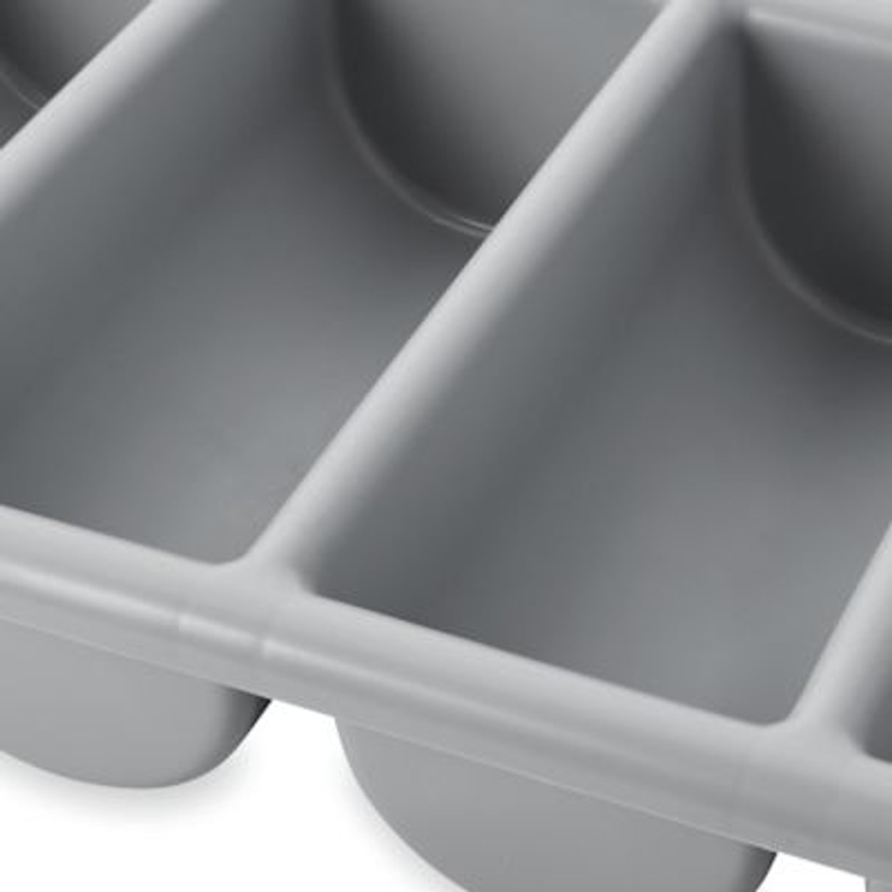 Rubbermaid Commercial 4-Compartment Gray Plastic Cutlery Bin Package Of 12