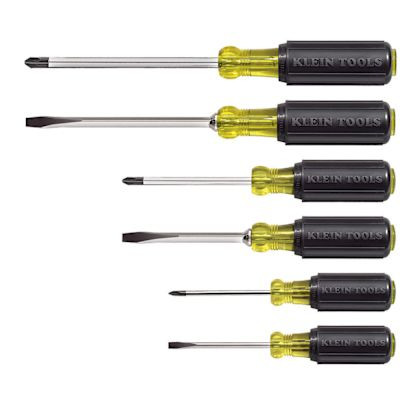 Klein Tools Black/Yellow 6-Piece Cushion Grip Screwdriver Set
