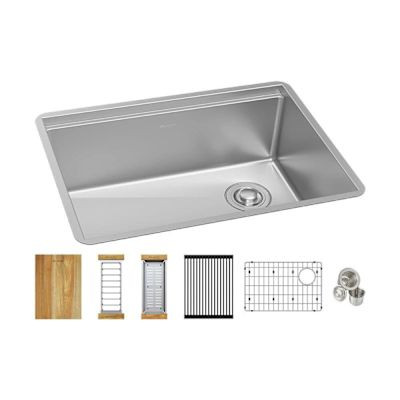 Elkay 16 Gauge Stainless Steel 25-1/2"X18-1/2x9" Single Bowl Undermount Sink Kit