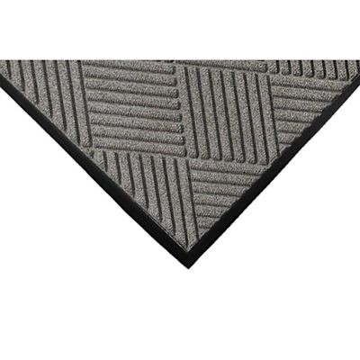 M+a Matting Waterhog Diamond Classic Mat Medium Grey 3'X5' Smooth Backing
