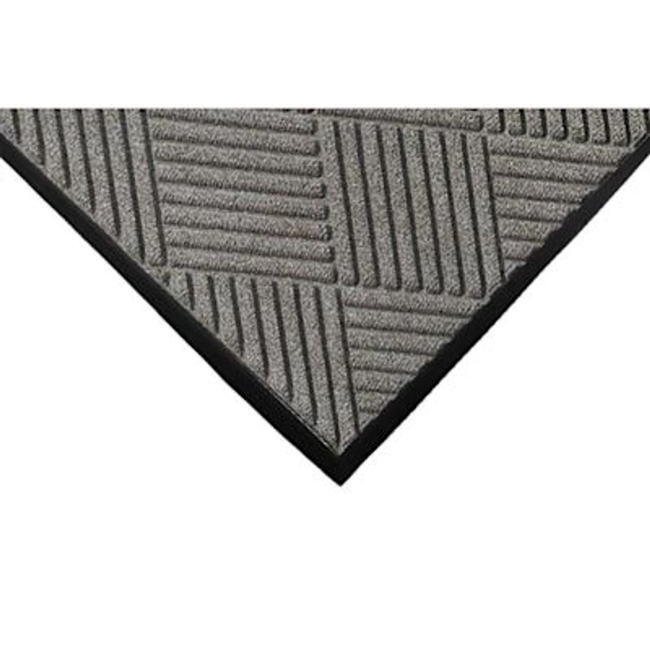 M+a Matting Waterhog Diamond Classic Mat Medium Grey 4'X6' Smooth Backing