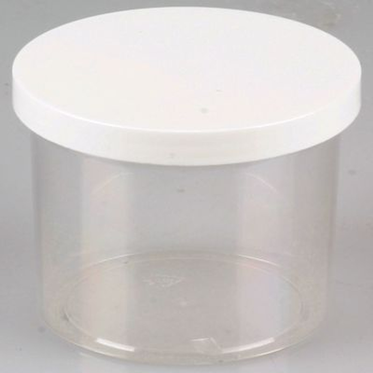 8 Ounce Clear Plastic Paint Jar And Lid