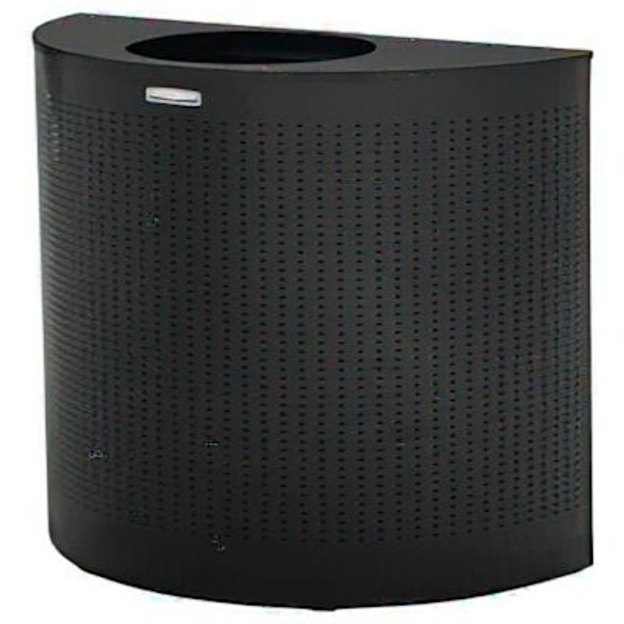 Rubbermaid Commercial Silhouettes Open Top Half Round 12 Gallon Receptacle, Blak