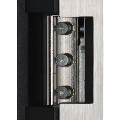 Rci Satin Ss Electric Strike For Centerline Latch Entry With 4-7/8" Faceplate