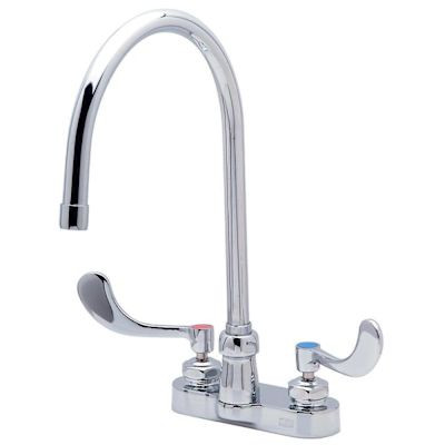 Zurn Gooseneck Faucet 4" Centerset 8" Spout 2.2 Gpm 4" Wrist Blade Handles