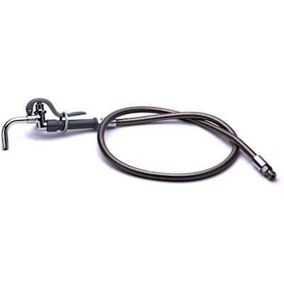 T&S Brass And Bronze Pot & Glass Filler Curvd Nozzle 68" Flexible Stainless Hose