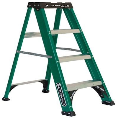 Louisville Ladder Fs4000 4 Ft. 225 Lb. 3-Step Fiberglass Step Ladder