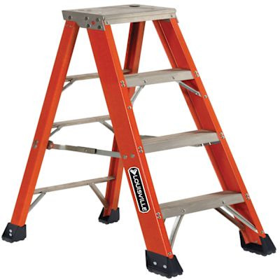 Louisville Ladder Fs1300hd 4 Ft. 375 Lb. 3-Step Fiberglass Step Ladder