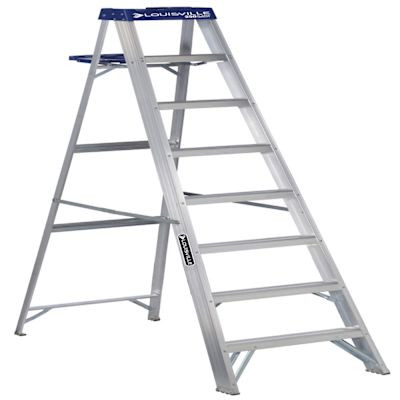 Louisville Ladder As2100 8 Ft. 250 Lb. Aluminum Step Ladder W/ Molded Pail Shelf